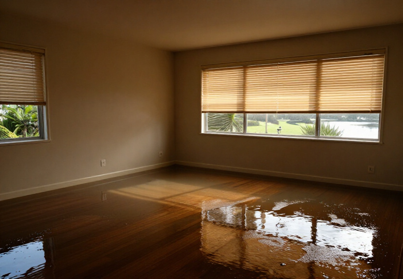 Water-damaged office in Lane Cove West before cleanup